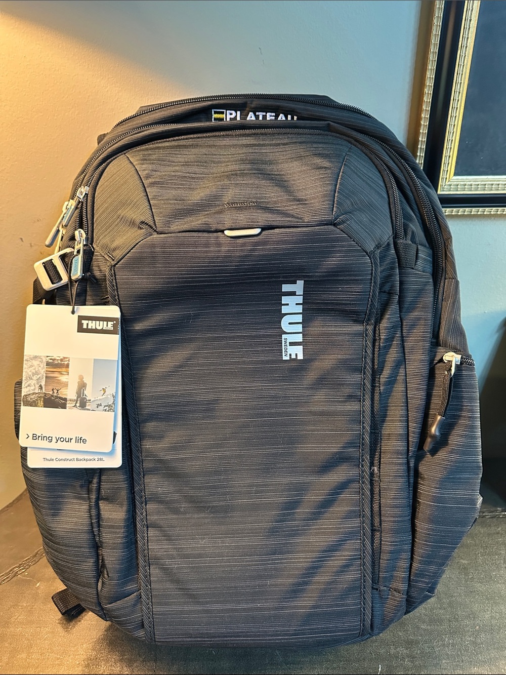 Thule Black Men's Backpack with White Logo